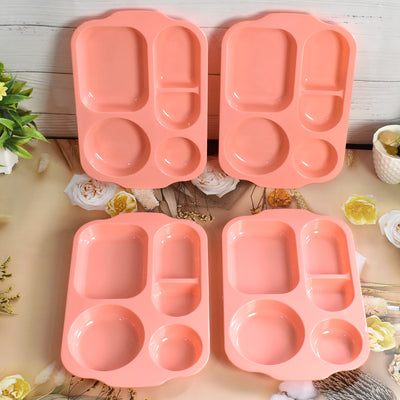 Unbreakable Plastic Food Platesbiodegradable 5 Compartment Square Plate For Food - second image