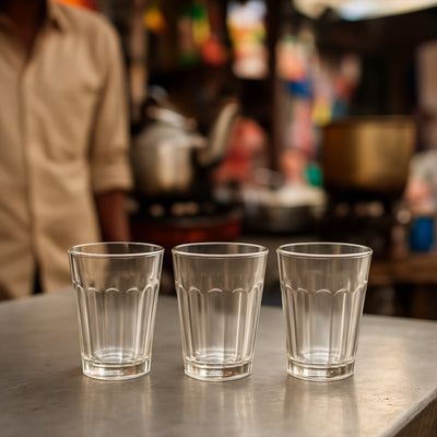 Supermom Plastic Chai Pyali Transparent Tea Glass Set (130ml  6 Pc) - second image