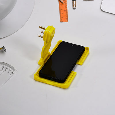 Multi-purpose Wall Holder Stand For Charging Mobile Just Fit In Socket And Hang (Yellow) - second image