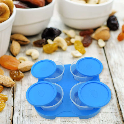 Airtight Container Jar 4 Pc Set With Stylish Tray For Kitchen Unbreakable Jar Set For Multipurpose Storage ( Mukhwas Dani )