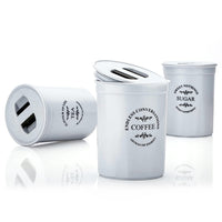Damru Shaped Tea Coffee Sugar Canister Set - 3 Pcs Airtight Food Storage Containers
