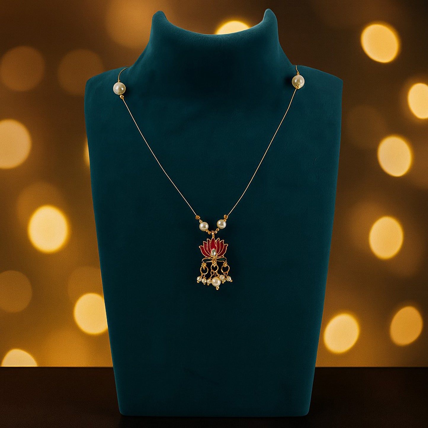 Traditional Lotus Motif Pendant Chain (1 Pc)