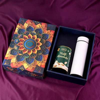 Effete Kulfi Almonds Gift Set with Bottle - Golden Edition (2 Pcs)