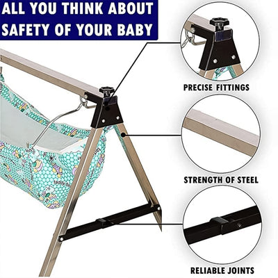 Baby Boys And Girls Portable Folding Swing Stainless Steel Stand (1 Pc) - second image