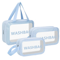 3-in-1 Waterproof Transparent Travel Toiletry Bag Set