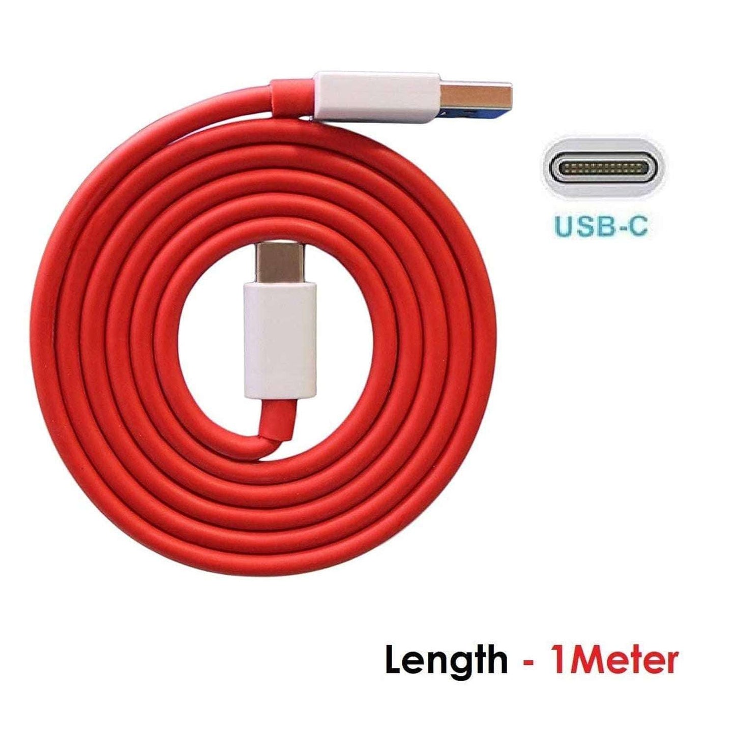 Unique Type C Dash Charging Usb Data Cable  Fast Charging Cable  Data Transfer Cable For C Type Mobile Use 1 Meter ( Red ) - LootFaat
