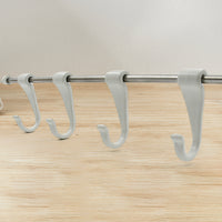 Stainless Steel Utensil Hanger Rail Nail Free Wall Mount With 2 Magic Stickers  6 Plastic Hooks For Kitchen - LootFaat