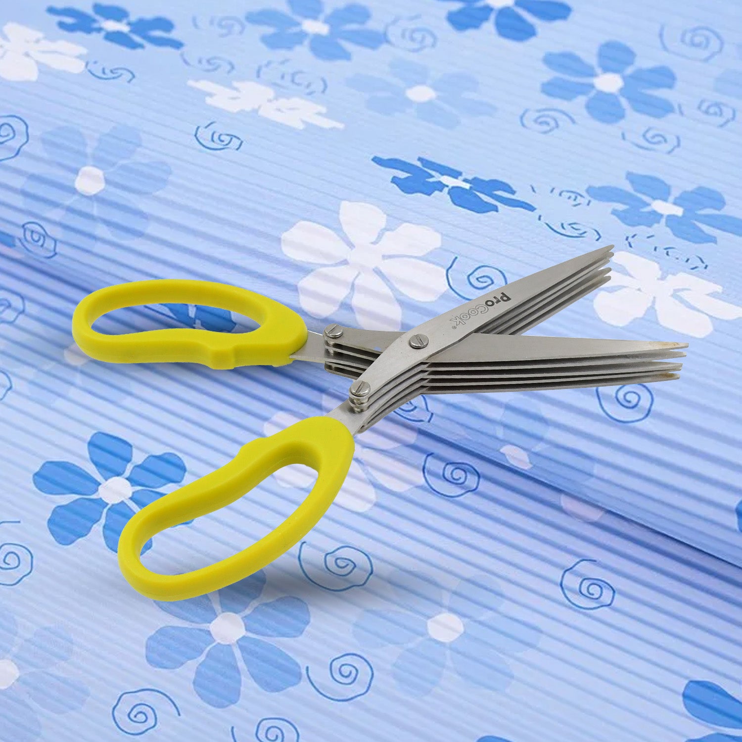 Multifunction Vegetable Stainless Steel Herbs Scissor With 5 Blades (1 Pc) - LootFaat