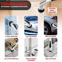 9 In 1 Rechargeable Electric Spin Scrubber With Telescopic Handle (1 Set)