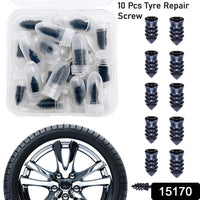 Tire Repair Rubber Nail Car Tire Repair Nails Tire Repair Rubber Screws Black (10 Pcs Set)