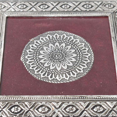 Silver - Square Pooja Chowki Patla  Bajot (2020 Cm  1 Pc) - second image