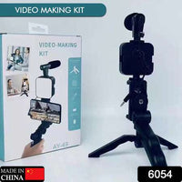 Vlogging Kit For Video Making With Mic Mini Tripod Stand Led Light  Phone Holder Clip For Making Videos - LootFaat