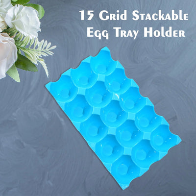 15 Cavity Plastic Egg Tray Egg Trays For Storage With 15 Eggs Holder (4 Pc Set) - second image