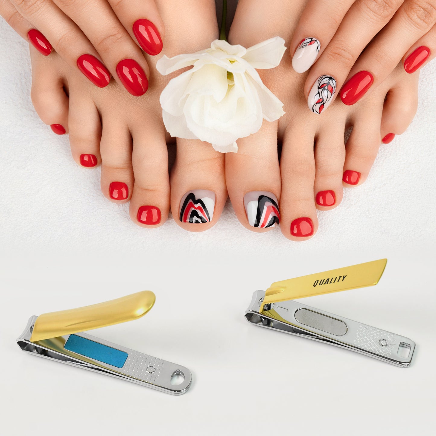 Stainless Steel Folding Portable Large Nail Clippers With Nail File (1 Pc)