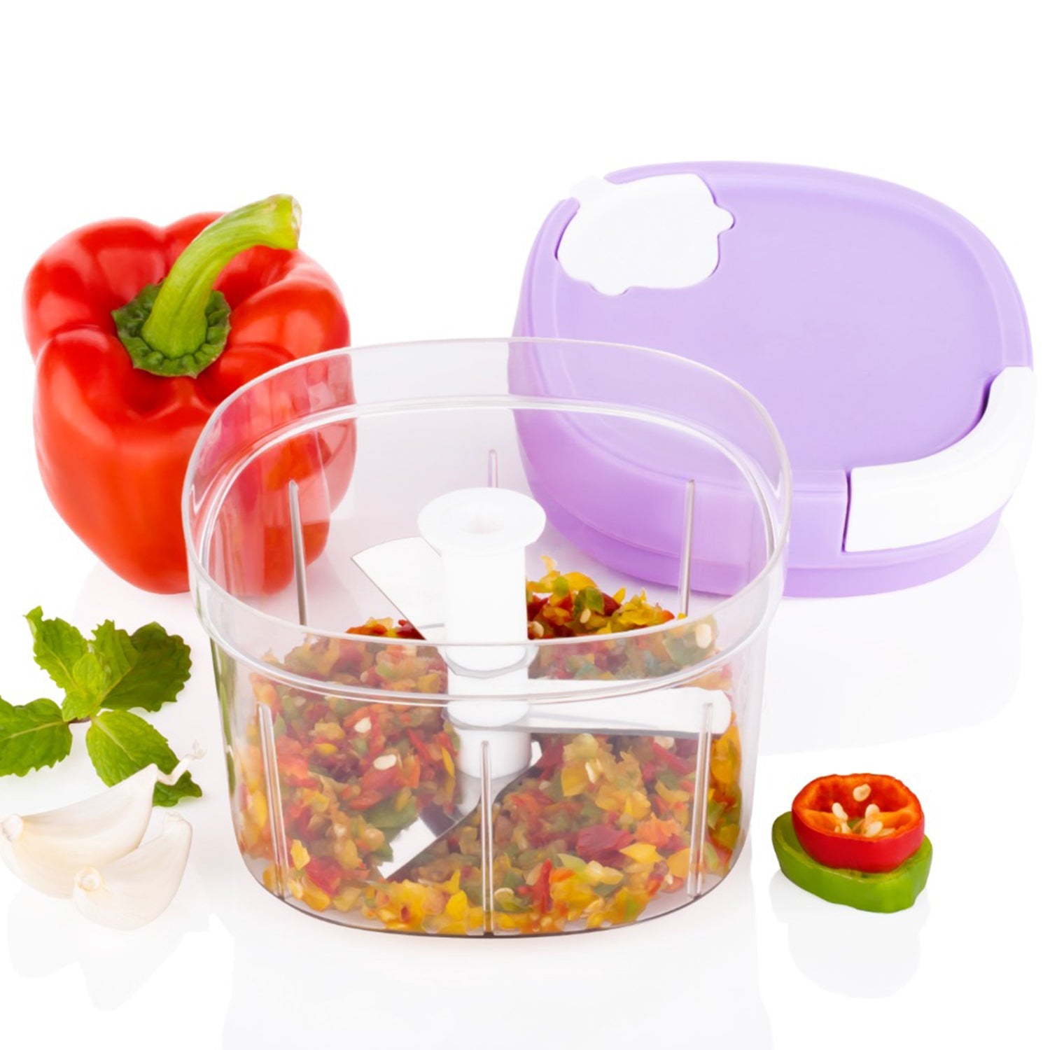 2in1 Handy Chopper And Slicer For Home  Kitchen (600ml Capacity) - LootFaat