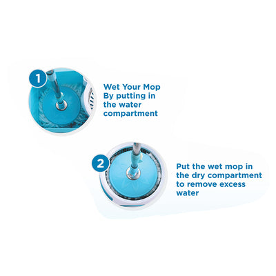 8703 Spin Mop With Bigger Wheels And Plastic Auto Fold Handle For 360 Degree Cleaning - second image