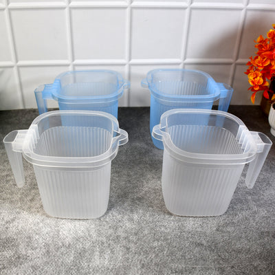 Plastic Transparent Bathroom Water Mug (4 Pc  Mix Colour  1000 Ml) - second image