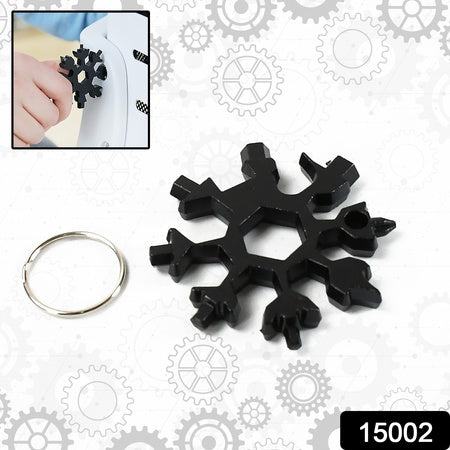 Durable  Portable 18 In 1 Snowflake Multi-tool Snowflake Bottle Opener Flat Phillips Screwdriver Kit Wrench - LootFaat