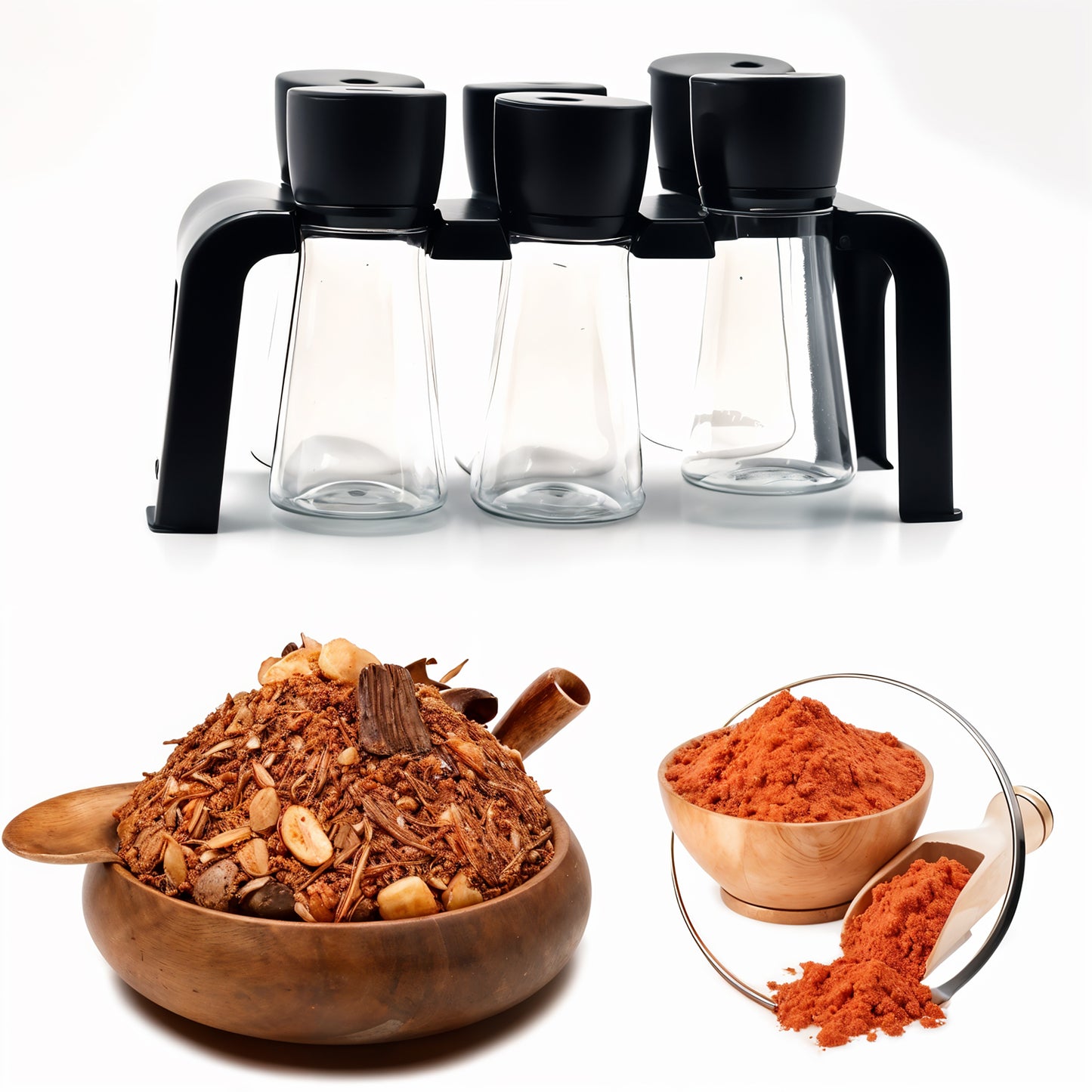 6-Piece Spice Jar Set with Rotating Stand