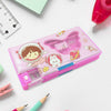 Printed Pencil Case For Kidsmulti Compartment Compass Pencil Box With Sharpener Eraser Pencil  Scale School Supplies Pencil Compass Boxstationery Case (Pack Of 1)