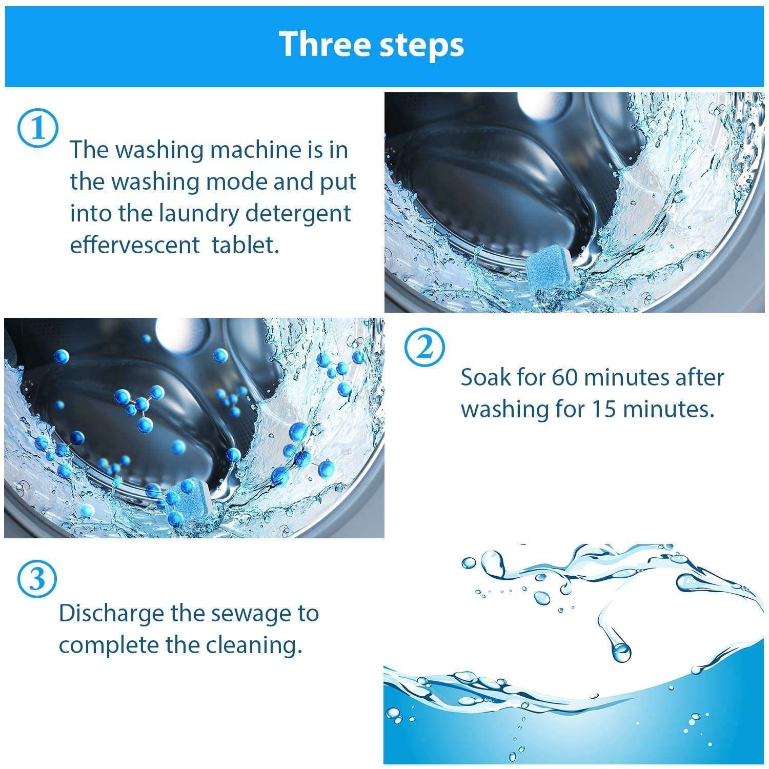 Washing Machine Stain Tank Cleaner Deep Cleaning Detergent Tablet ( 1pc ) - LootFaat
