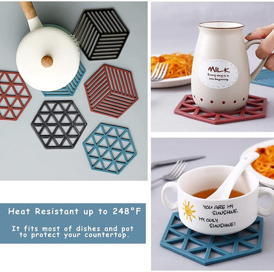 Heat Resistant PVC Coaster Set - Non-Slip Cup Mats for Hot Drinks & Pots