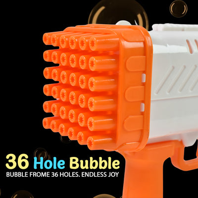 36 Hole Rechargeable Bubble Gun - Powerful Bubble Blower for Kids