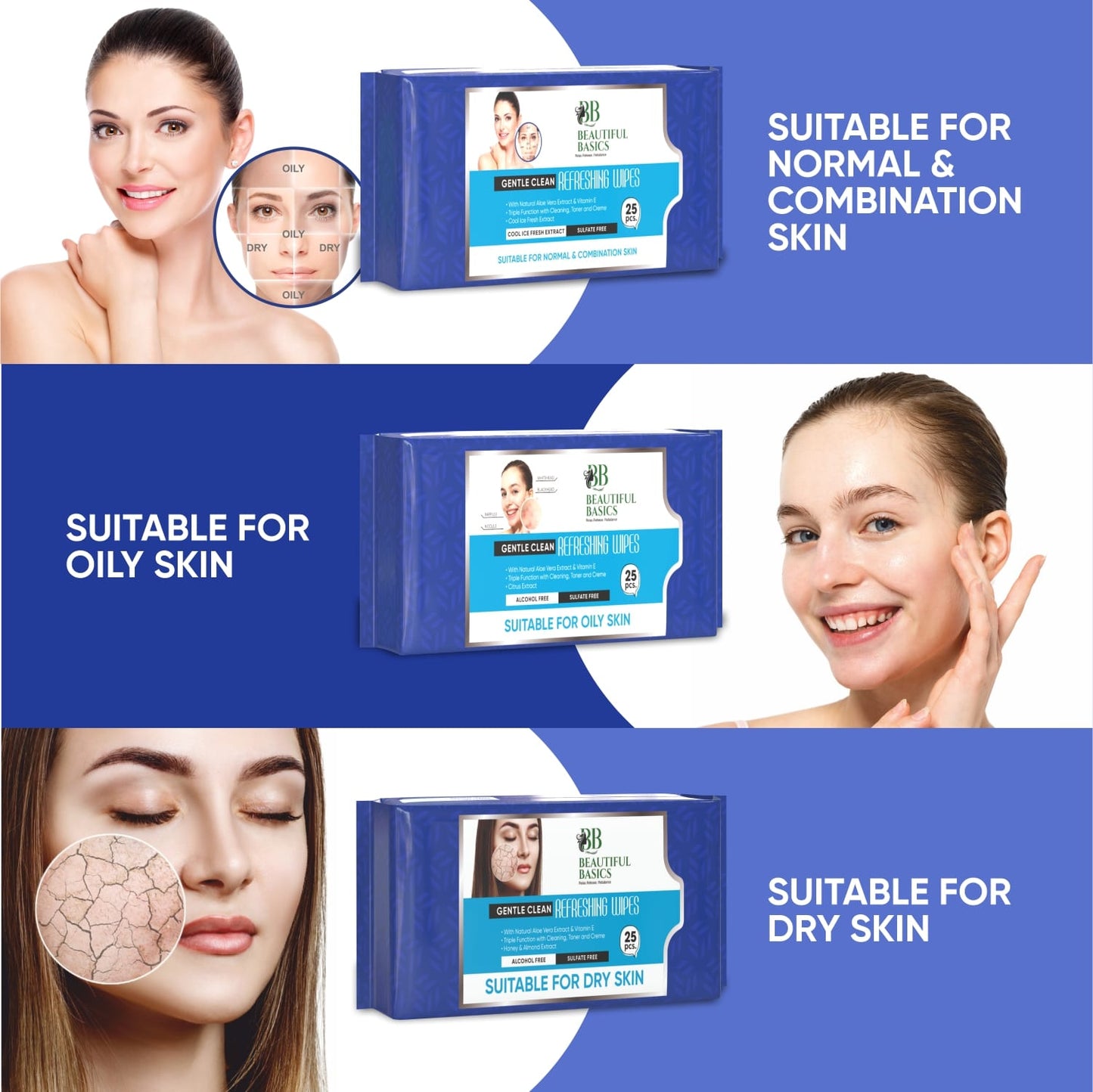 Premium Refreshing Wet Wipes for Face 25 Wipes Beauty - Premium Quality - Best Quality & Value
