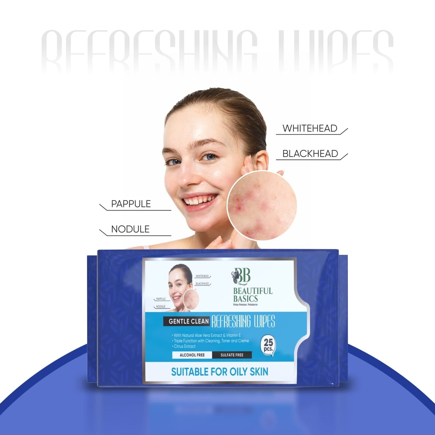 Premium Refreshing Wet Wipes for Face 25 Wipes Beauty - Premium Quality - Best Quality & Value