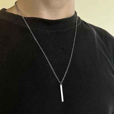Stainless Steel Plain Stick Shape Locket With Chain (1 Pc) - second image