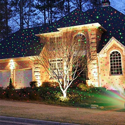 Star Fairy Motion Laser Lights Projector For Garden Lawn Landscape Outdoor Indoor Home Office Diwali Christmas Navratri Decorative Light Party (No Remote Button Multicolour) - second image