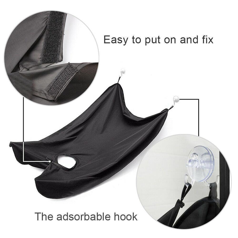 Beard Bib - Hair Clippings Catcher Apron for Men's Grooming (Black)