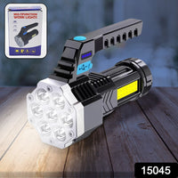Portable Flashlight  Torch  Cob 7led Hand Light Usb Rechargeable Light With Side Light (1 Pc) - LootFaat