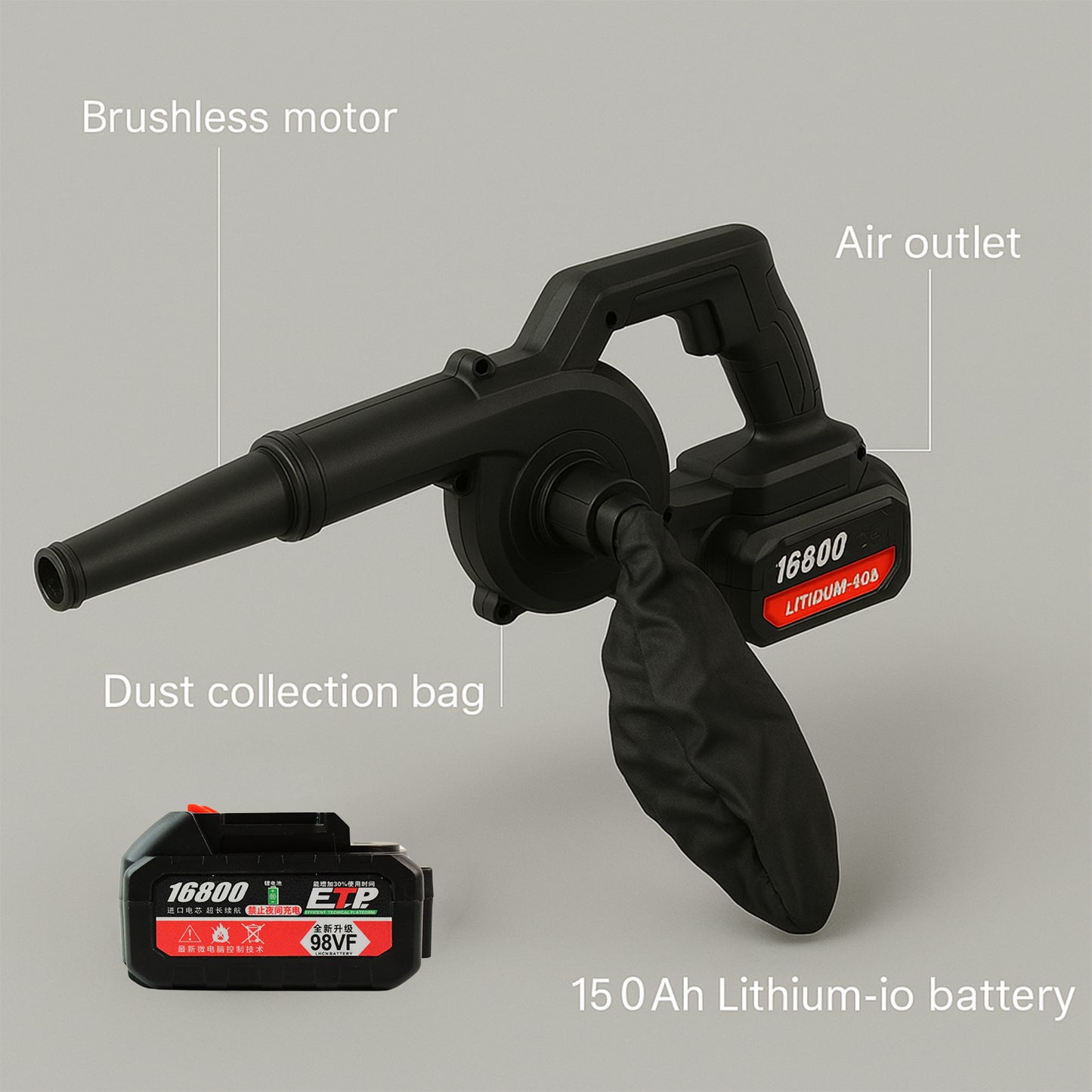 2-in-1 Electric Air Blower & Vacuum - Home & Garden Cleaning Kit
