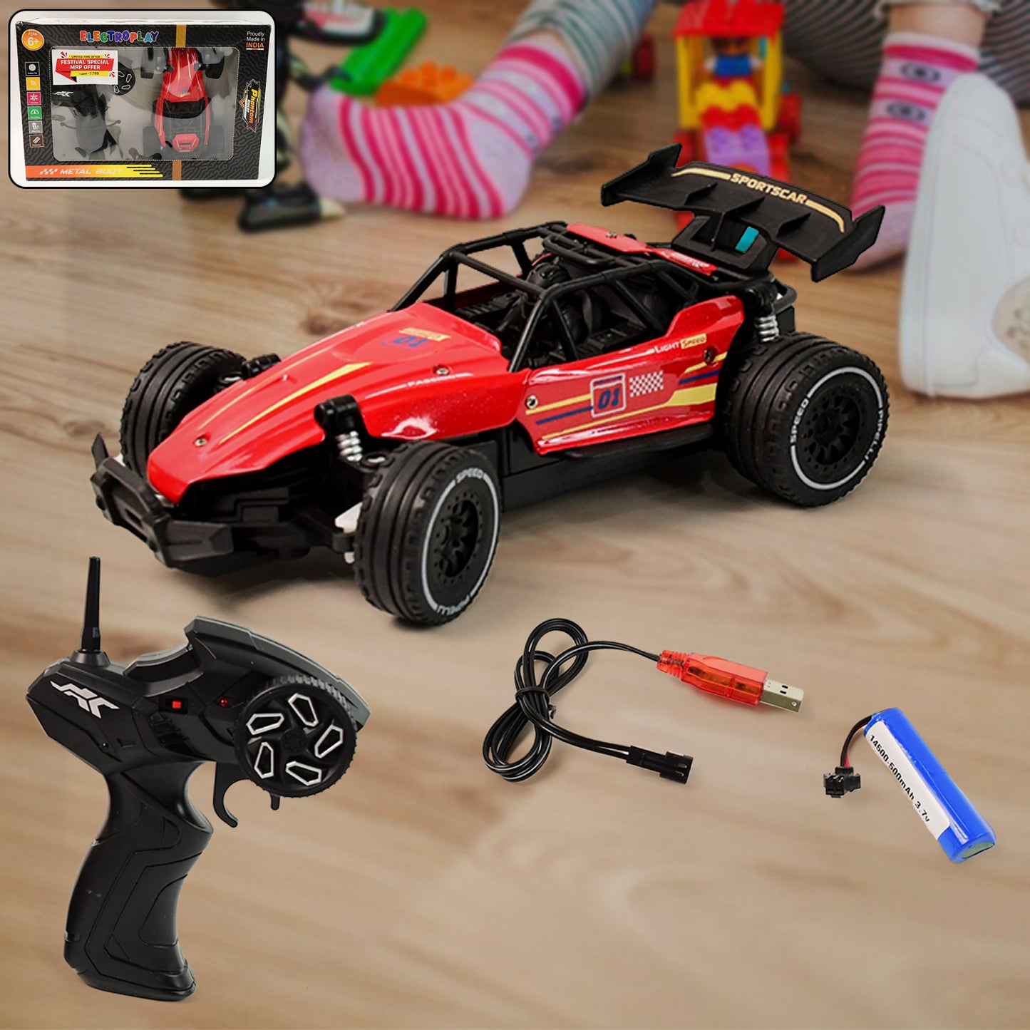 High-Speed Red Remote Control Racing Car - Off-Road Edition