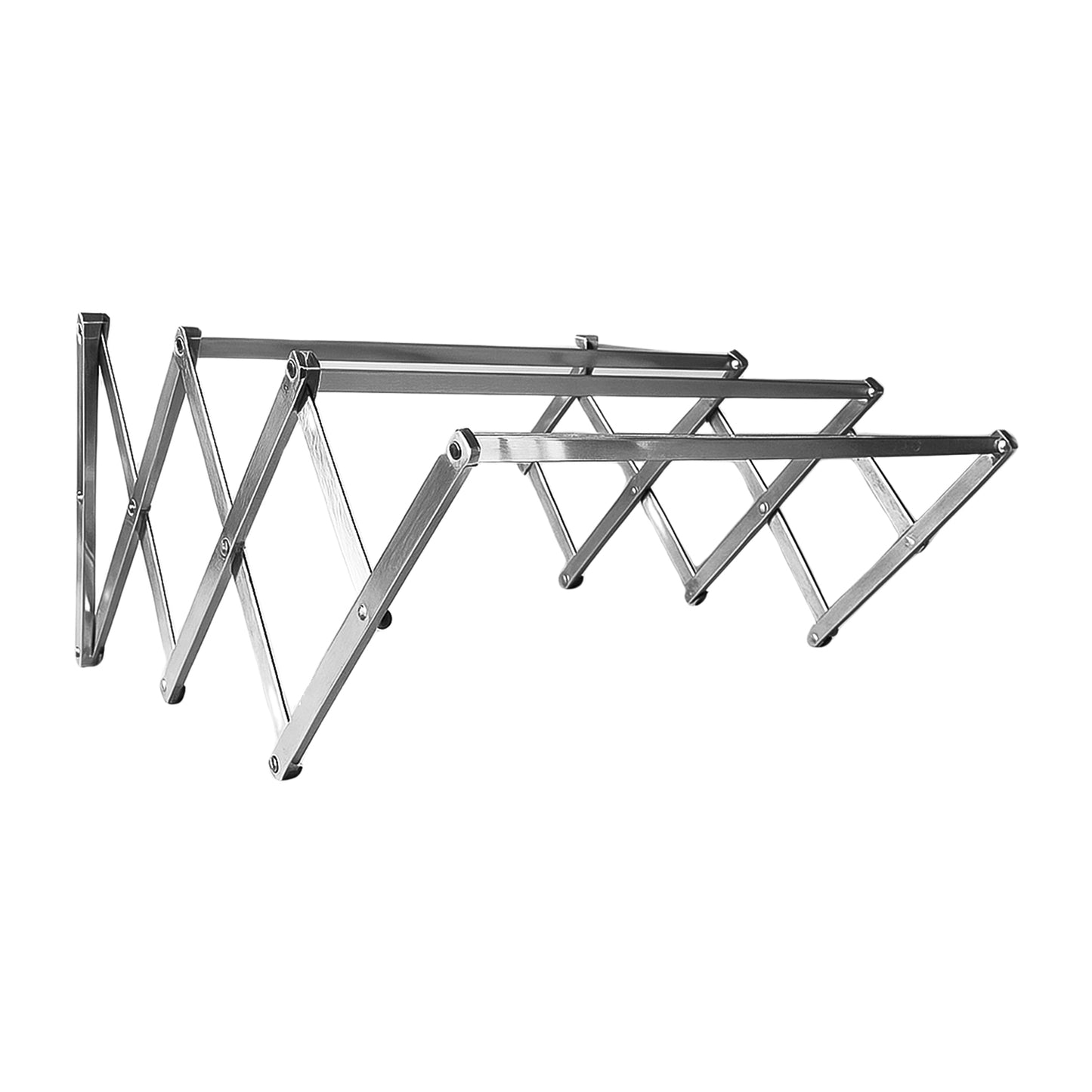 Wall-Mounted Folding Clothes Drying Rack - Stainless Steel