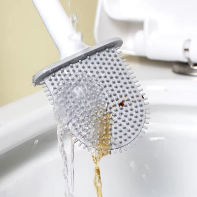Silicone Toilet Brush with Holder - Flexible, Wall-Mounted, Anti-Drip - second image