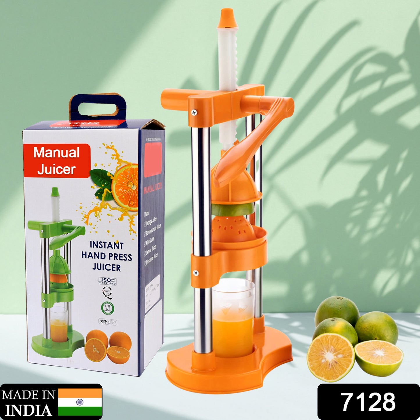 Manual Hand Press Juicer - Cold Press Fruit & Vegetable Juice Extractor
