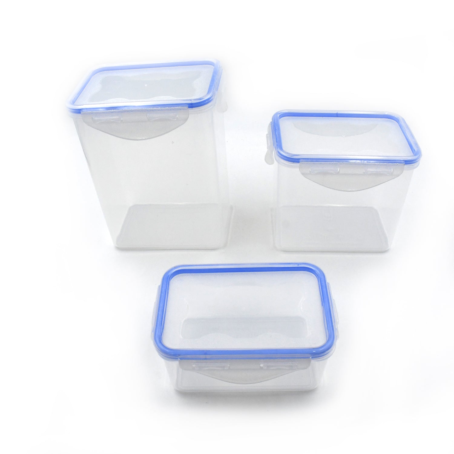 Kitchen Storage Container Set With Food Grade Plastic And Air Seal Lock Lid For Storage Of Grocery Spices Dry Fruits Use For Home Office Restaurant Canteens (3 Piece Set) - LootFaat