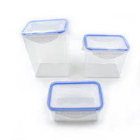 Kitchen Storage Container Set With Food Grade Plastic And Air Seal Lock Lid For Storage Of Grocery Spices Dry Fruits Use For Home Office Restaurant Canteens (3 Piece Set) - LootFaat
