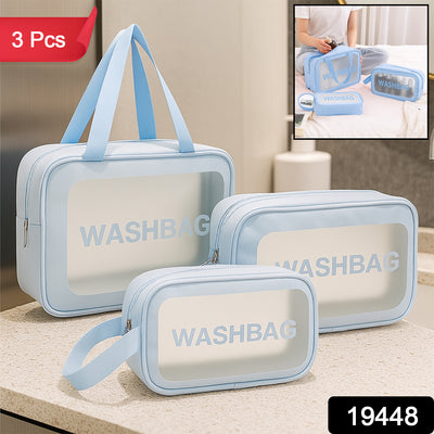 3-in-1 Waterproof Transparent Travel Toiletry Bag Set - second image