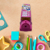 Double Decker Magic Bus Compass 2 Layer Metal Bus Compass Pencil Case With Movable Wheels  Sharpener Bus Shape With Tiers Metal Pencil Box For Kids Birthday Party - LootFaat
