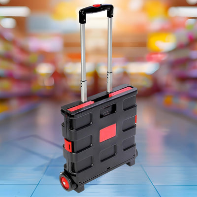 Foldable Shopping Grocery Trolley  Cart Travel Portable Food Basket (1 Pc) - second image