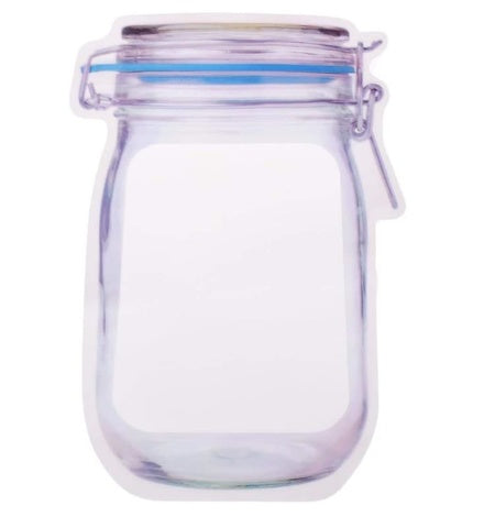 Reusable Airtight Seal Plastic Food Storage Mason Jar Zipper (1000ml) - LootFaat