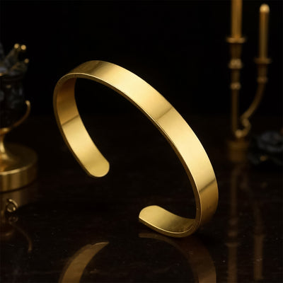 Elegant Gold Finish Open Cuff Bracelet Kada (1 Pc)