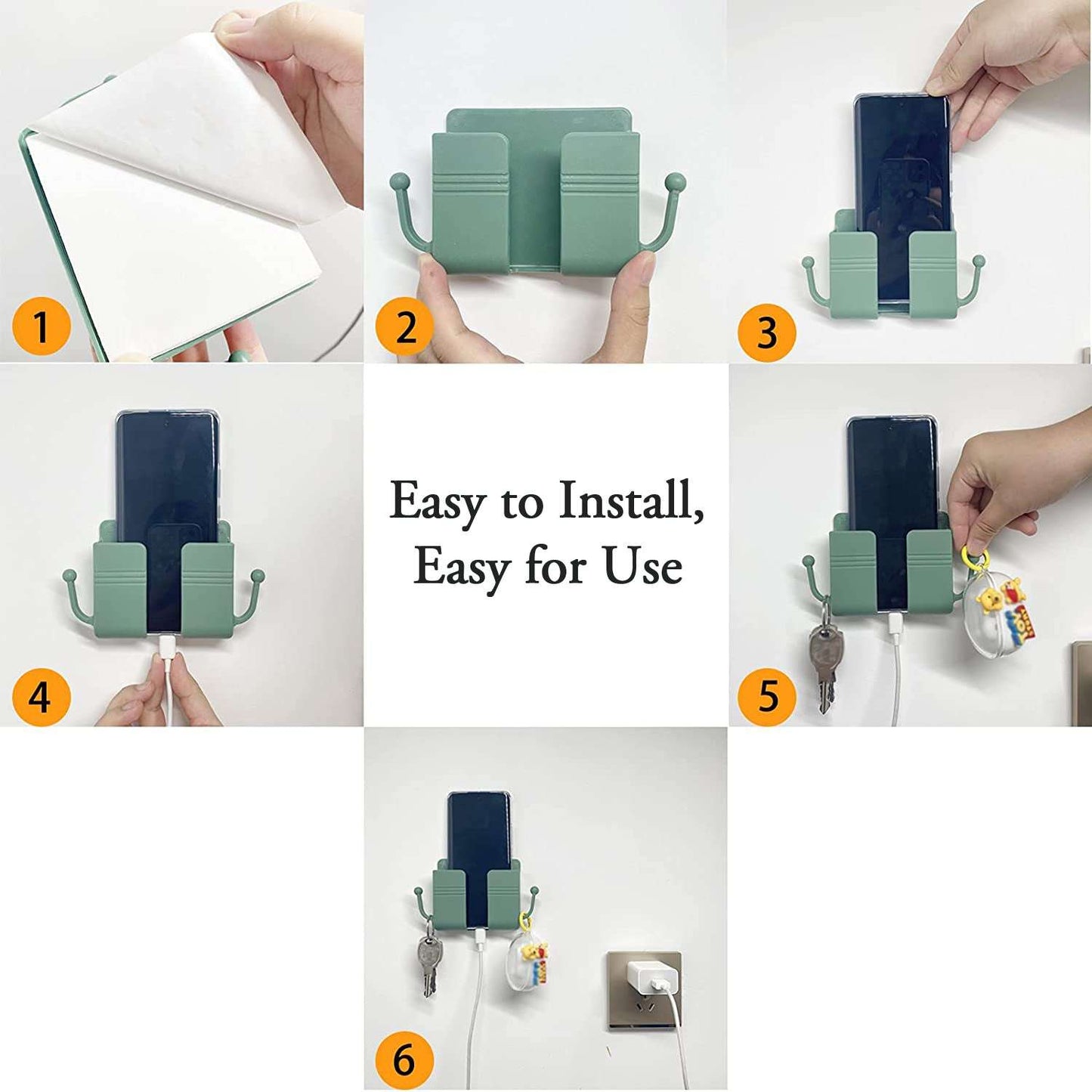 Wall Mount Mobile Stand with Hook - Versatile Hanging Organizer