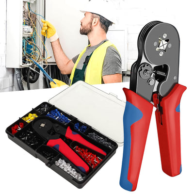 Wire Ferrule Crimping Kit - 1200 Ferrules & Crimper Pliers