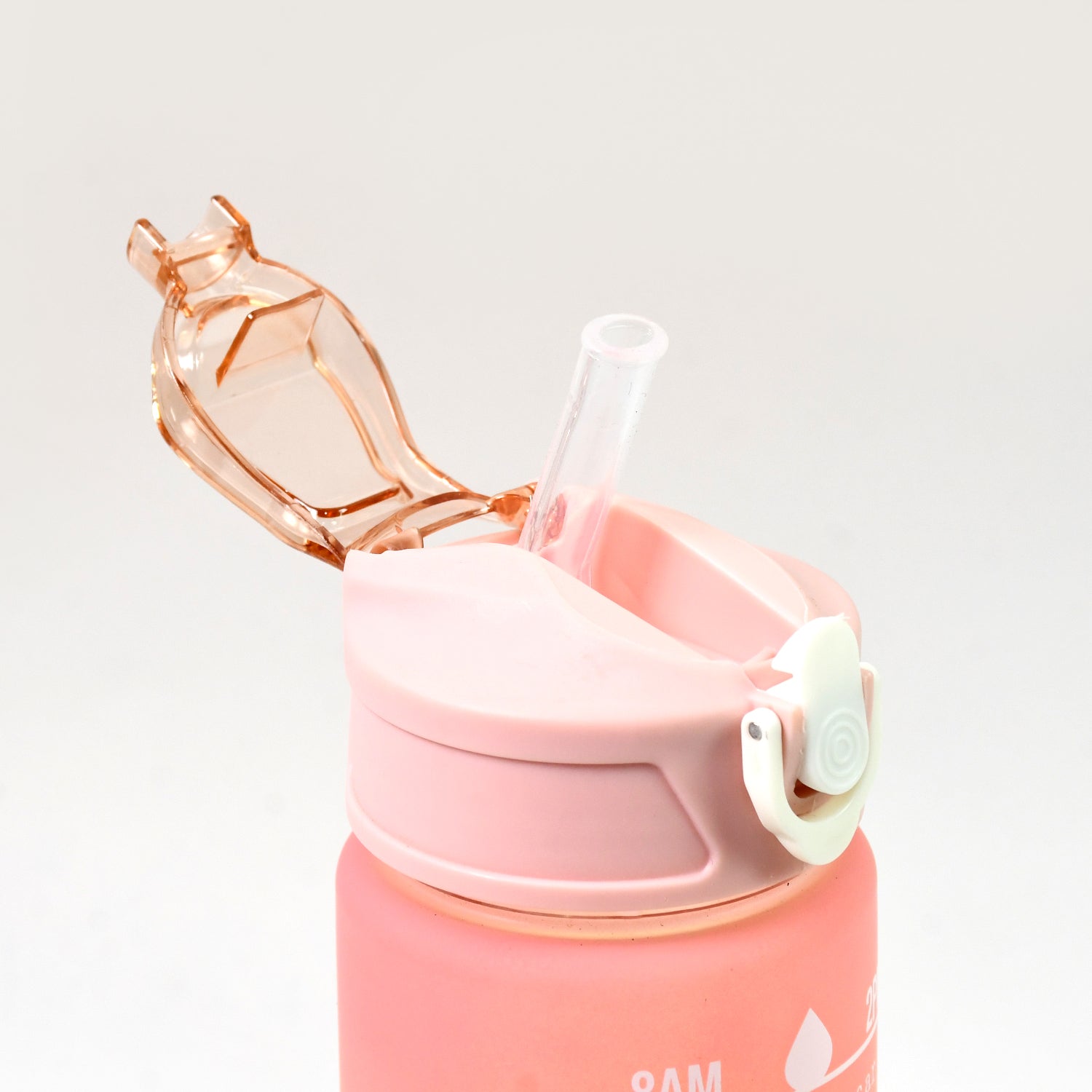 Plastic Colorful Motivational Water Bottle With Straw (900 Ml) - LootFaat