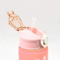 Plastic Colorful Motivational Water Bottle With Straw (900 Ml) - LootFaat