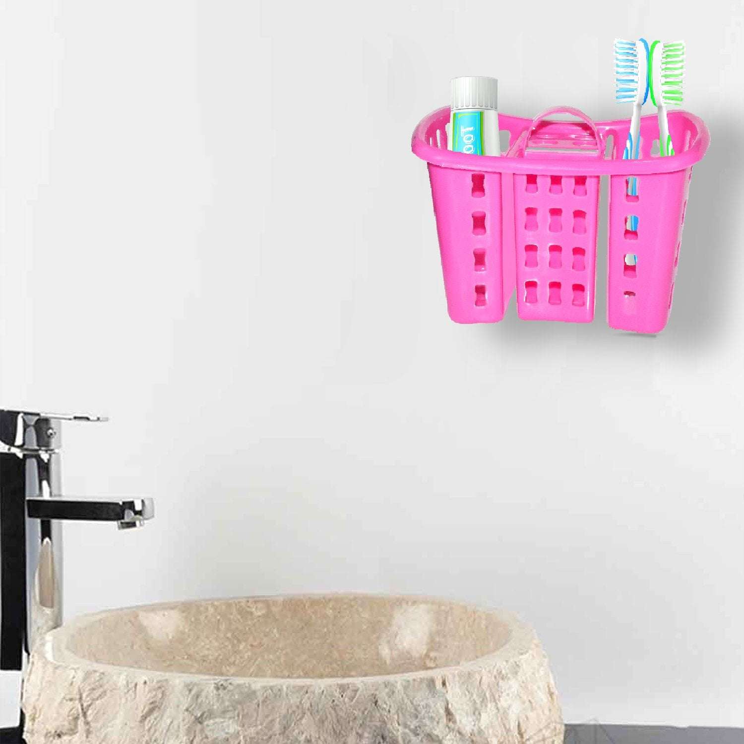 Toothbrush Toothpaste Bathroom Organizer Stand 4-in-1 Holder - LootFaat
